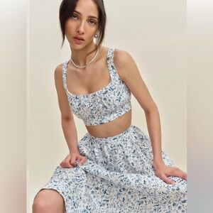 Reformation Blue and White Floral Set